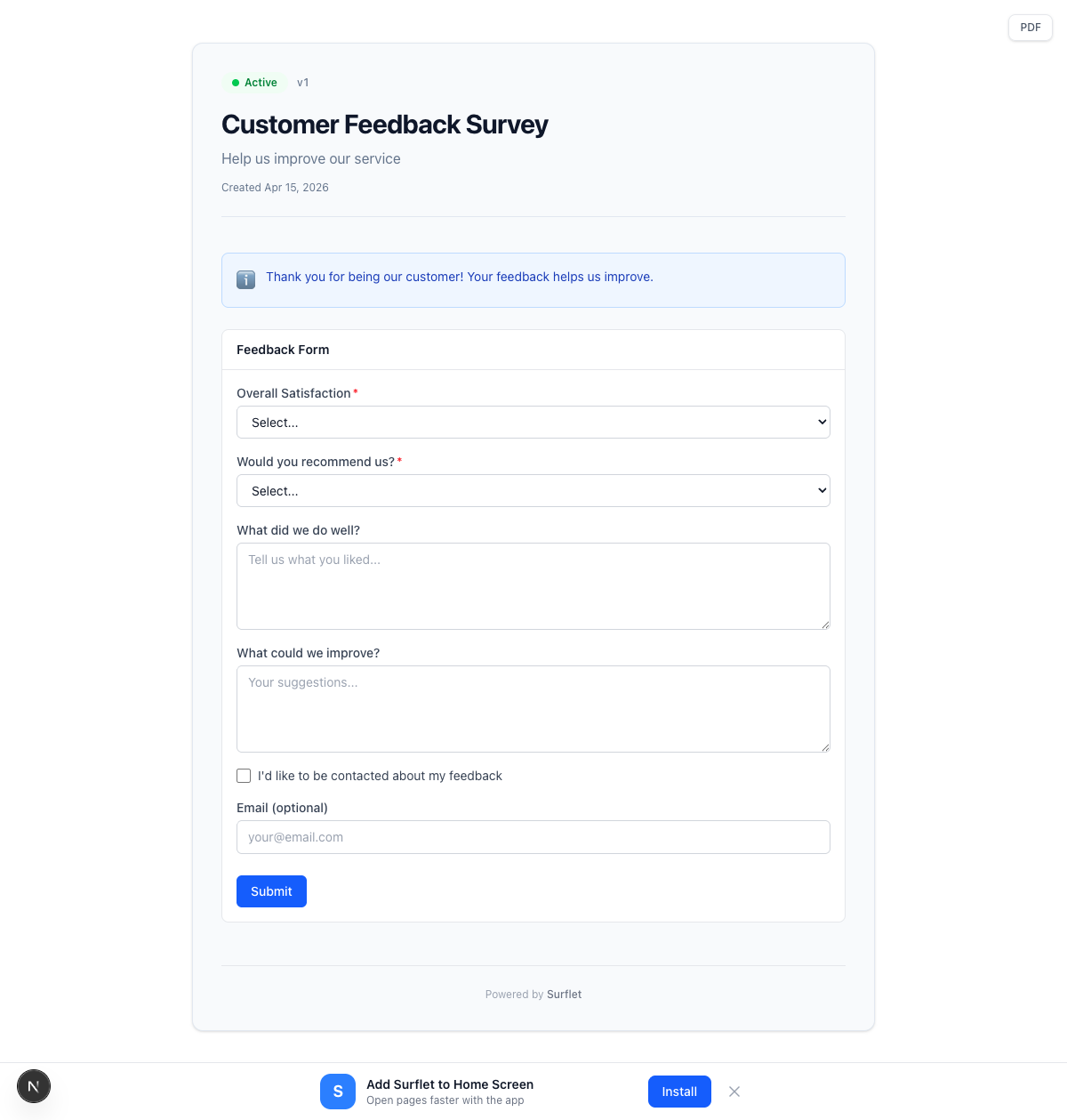 Customer Feedback Survey